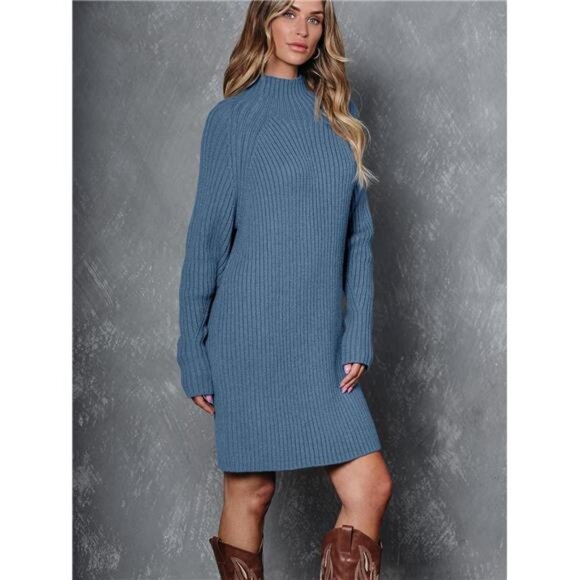 Sweater Dresses for Women Blue - Picture 4 of 6